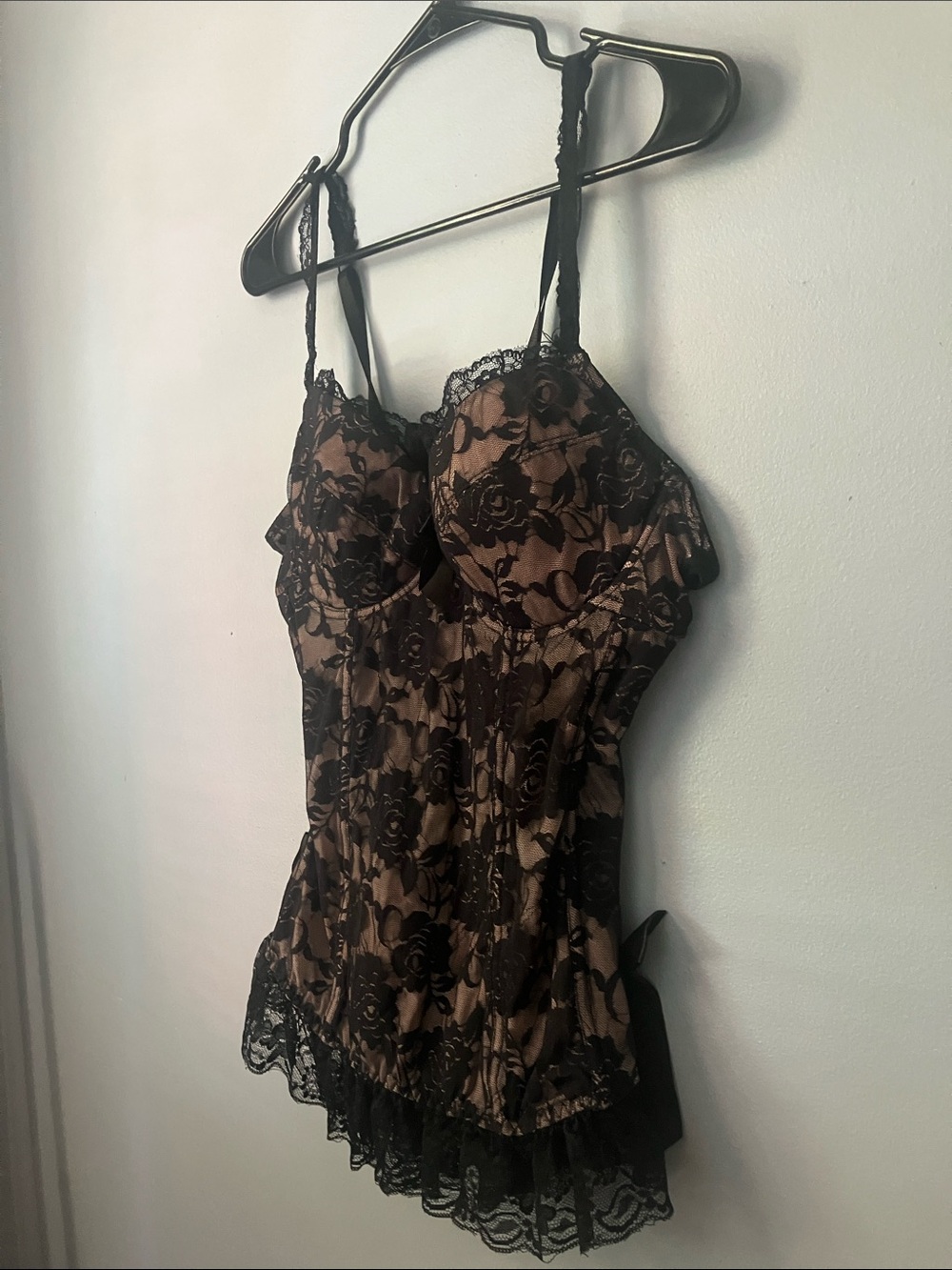 Agent Provocateur Black Lace Overlay Tan Bustier Corset Peplum - Picture 2 of 10